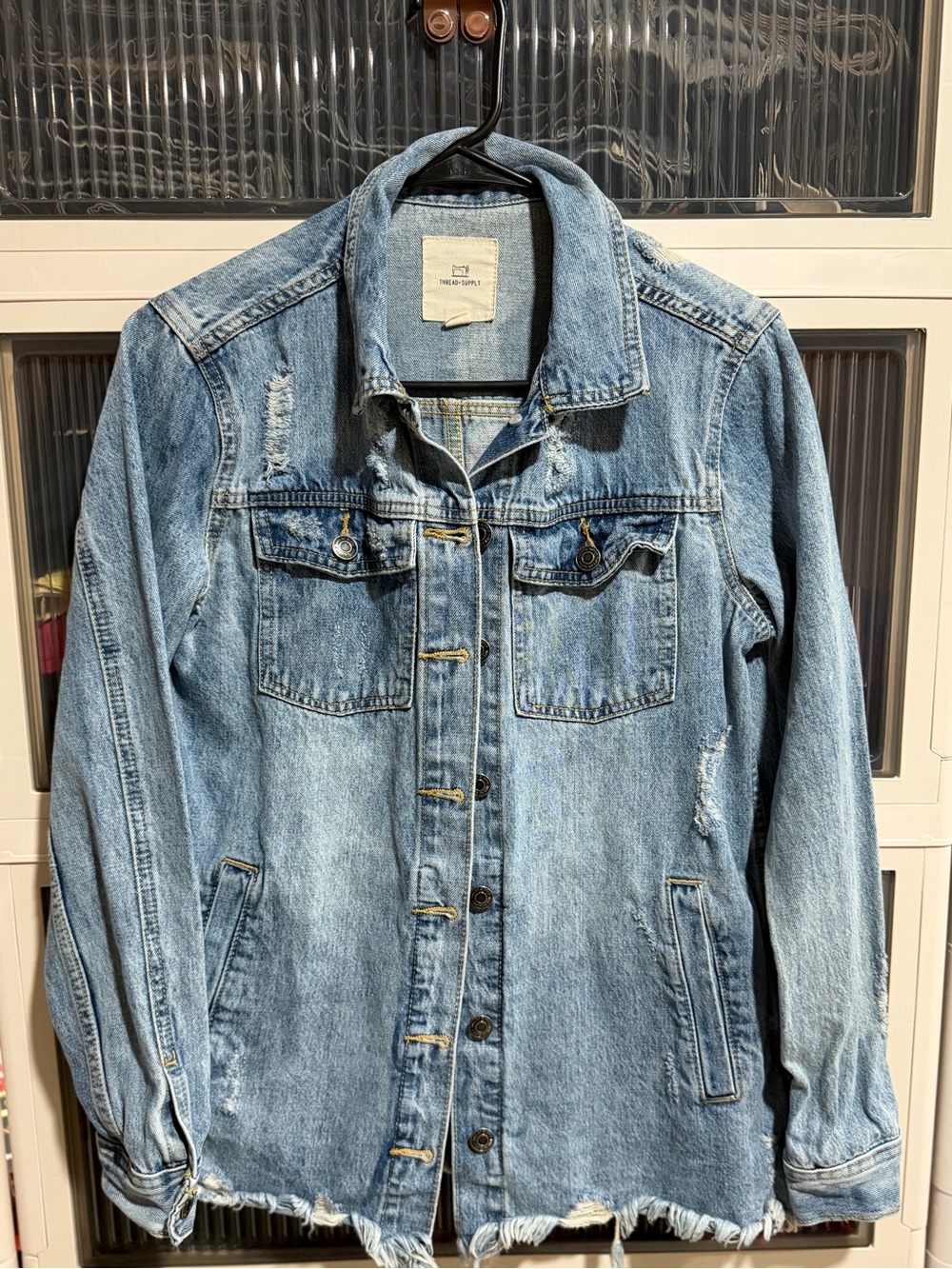 Light Blue Distressed Denim Jacket